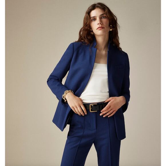 J.Crew Regent Blazer Four Season Stretch Navy Classic Slim Jacket US 8 NWT - Picture 1 of 13